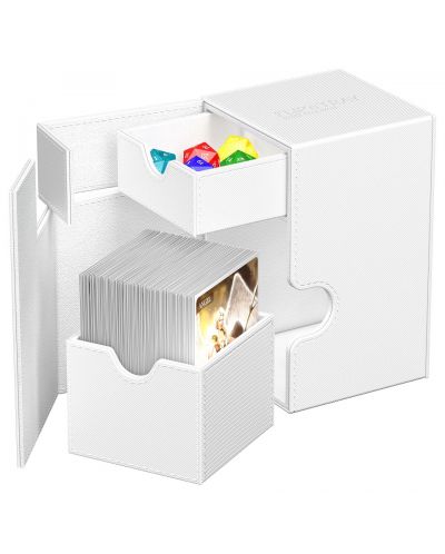 Κουτί καρτών  Ultimate Guard Flip`n`Tray XenoSkin - Monocolor White (100+τεμ) - 3